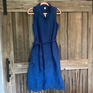 Old Navy Linen Eyelet Dress - Small Tall